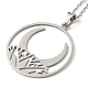 201 collier pendentif lune en acier inoxydable avec chaînes câblées(NJEW-Q317-32P)-2