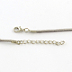 Collier de cordon en faux suède de 2 mm avec chaînes en fer et fermoirs à pince de homard(NCOR-R029-08)-3