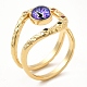 Resin Evil Eye Open Cuff Ring with Cubic Zirconia(RJEW-E069-02G-08)-1