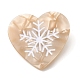 Corazón con pinzas para el pelo de cocodrilo de acetato de celulosa (resina) de copo de nieve.(PHAR-Q120-02B)-1