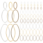 270Pcs 9 Styles Brass Linking Rings, Oval, Mixed Color, 16~40x8~30x1mm, 30pcs/style(KK-OC0001-50)