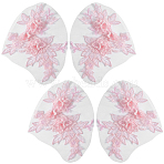 Polyester Embroidery Sequin Costume Accessories, Sewing Craft Decoration, Flower, Pearl Pink, 200x150x0.8mm(DIY-WH20025-015D)