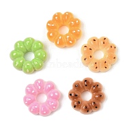 Opaque Resin Cabochons, Doughnut, Mixed Color, 21.5x21.5x7.5mm(CRES-R456-05A)