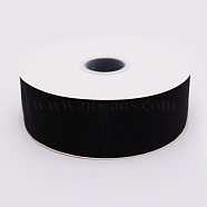 Organza Ribbon, for Crafts Gift Wrapping, Black, 2"(50mm), about 200yards/roll(182.88m/roll)(OCOR-WH0060-08B-02)