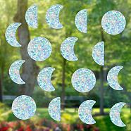 16 Sheets 4 Styles Waterproof PVC Colored Laser Stained Window Film Static Stickers, Electrostatic Window Stickers, Rectangle, Moon Pattern, 330x830mm(DIY-WH0314-077)