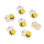 Zinc Alloy Enamel Charms, Bee, Light Gold, Colorful, 14x10.5x1.5mm, Hole: 1.8mm(FIND-TAC0010-22)