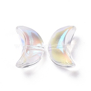 Transparent Electroplate Glass Beads, AB Color Plated, Moon, Clear, 14x9x6.5mm, Hole: 1.2mm(GLAA-F122-01F)