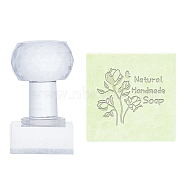 Plastic Stamps, DIY Soap Molds Supplies, Square, Flower Pattern, 38x38x18mm(DIY-WH0350-016)
