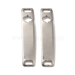 Tarnish Resistant 201 Stainless Steel Connector Charms, Curved Rectangle Links with Hollow Pattern, Stainless Steel Color, Hamsa Hand, 30x6x0.8mm, Hole: 4x2mm(STAS-D244-31P-D)