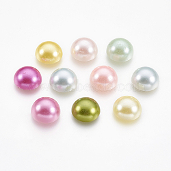 ABS Plastic Imitation Pearl Cabochons, Half Round, Mixed Color, 12x6mm(SACR-S738-12mm-M)