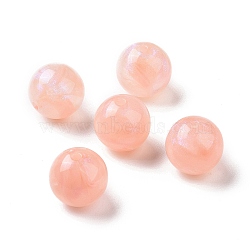Opaque Acrylic Beads, Glitter Beads, Round, Light Salmon, 15mm, Hole: 2mm, about 210pcs/500g(OACR-E014-19A-05)