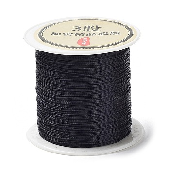 3-Ply Round Nylon Thread, with Spool, Black, 0.2mm, about 109.36 Yards(100m)/Roll