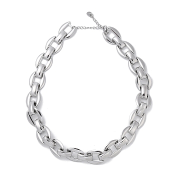 Non-Tarnish 304 Stainless Steel Link Chain Necklaces for Men, Stainless Steel Color, 16.38 inch(41.6cm)