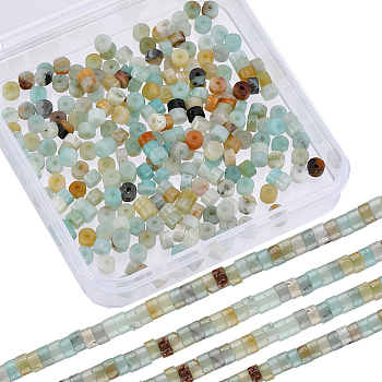 2 Strands Natural Flower Amazonite Beads Strands, Heishi Beads, Flat Round/Disc, 4~4.5x2.2~2.5mm, Hole: 0.7mm, about 167pcs/strand, 15.43 inch(39.2cm)