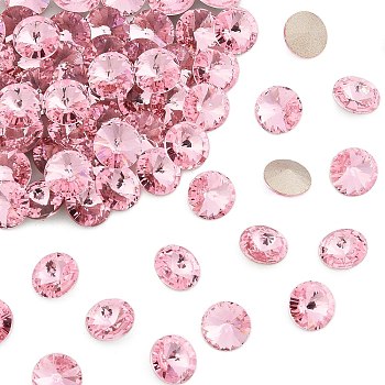 Preciosa&reg MAXIMA Crystal Round Stones, Czech Crystal, Bicone(436 11 177 Rivoli), Dura Foiling, 70020 Light Rose, SS39(8.15~8.4mm)