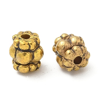 Tibetan Style Alloy Beads, Cadmium Free & Lead Free, Column, Antique Golden, 6x6mm, Hole: 1.5mm, about 1639pcs/1000g