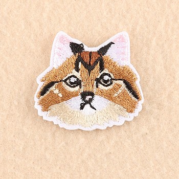 Computerized Embroidery Cloth Iron on/Sew on Patches, Costume Accessories, Appliques, Cat, Peru, 3.5x3.8cm
