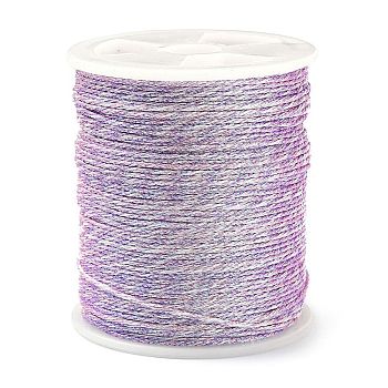 17M Rainbow Color Polyester Sewing Thread, 9-Ply Polyester Cord for Jewelry Making, Colorful, 0.6mm, about 18.59 Yards(17m)/Roll