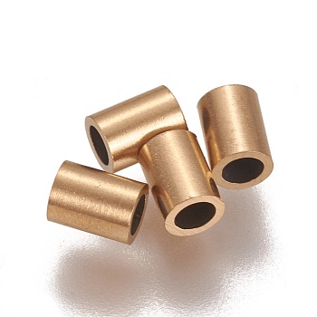 Ion Plating(IP) 304 Stainless Steel Tube Beads, Golden, 4x3mm, Hole: 2mm