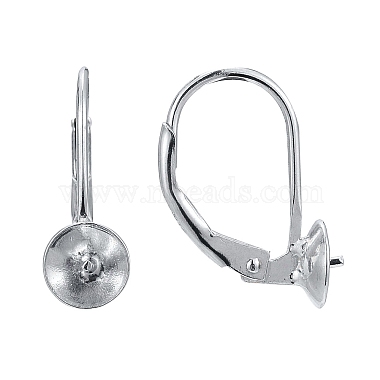 Boucles d'oreilles à levier en argent sterling plaqué rhodium anti-ternissement 925(X-STER-I017-084I-P)-2