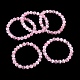 Bracelet extensible en perles rondes en sélénite naturelle teinte pour femmes(BJEW-G697-02B)-1