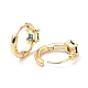 Brass Inlaid Cubic Zirconia Hoop Earrings(ZIRC-P090-16G-C)-3