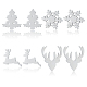 ANATTASOUL 4 Pairs 4 Style Christmas Tree & Deer & Snowflake Exquisite Titanium Steel Stud Earrings for Women(EJEW-AN0002-38)-1