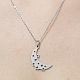 201 Stainless Steel Hollow Moon & Star Pendant Necklace(NJEW-OY001-71)-1