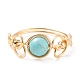 Synthetic Turquoise Braided Finger Ring(RJEW-TA00042-04)-1