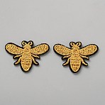 Computerized Embroidery Cloth Iron on/Sew on Patches, Costume Accessories, Appliques, Bees, Goldenrod, 25.5x32.5x1.5mm(PATC-WH0683-17A-01)