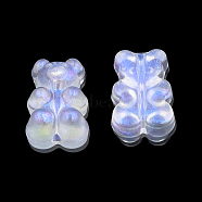 Transparent Acrylic Beads, with Glitter Powder, Bear, Clear, 18.5x12x8mm, Hole: 1.6mm, about 445pcs/500g(OACR-N008-173)