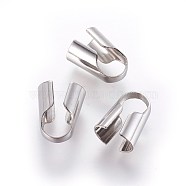 304 Stainless Steel Cord Ends, End Caps, Column, Stainless Steel Color, 12x7x9mm, Hole: 6x5mm(STAS-P237-80I-P)