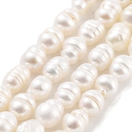 Natural Cultured Freshwater Pearl Beads Strands, Grade A+, Rice, Snow, 3.5~4mm, Hole: 0.5mm, about 34pcs/strand, 7.09''(18cm)(PEAR-P062-20)