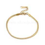 Ion Plating(IP) 304 Stainless Steel Cuban Link Chain Bracelet for Women, Real 14K Gold Plated, 6-7/8 inch(17.5cm)(BJEW-G667-06G)
