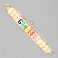Miyuki Seed Braided Bead Bracelet, Word Adjustable Bracelet, Colorful, no size(RP2281-01)