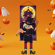 Halloween Theme Felt Cloth Hanging Door Signs, Wall Decoration, Decorative Props for Indoor, Outdoor, Witch Pattern, 1280~1375mm(HJEW-L027-A07)