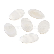 Natural Freshwater Shell Cabochons, Oval, WhiteSmoke, 29.5x18x3mm(BSHE-G036-10C)