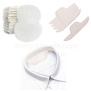 40Pcs Non-Woven Fabric Neck Collar Sweat Pads, Collar Shirt Protector, with 80 Sheets Non-Woven Fabric Underarm Sweat Pads, Disposable Sweat Pads, White, 124~250x78~95x0.7~1mm(AJEW-CA0003-15)