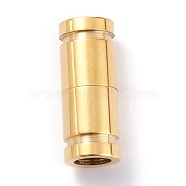 Ion Plating(IP) 304 Stainless Steel Magnetic Clasps, Column, Real 18k Gold Plated, 20x8mm, Hole: 5mm(STAS-G239-16G)