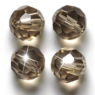 Imitation Austrian Crystal Beads, Grade AAA, Faceted(32 Facets), Round, Gray, 8mm, Hole: 0.9~1.4mm(SWAR-F021-8mm-215)