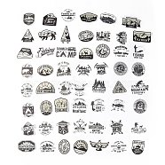 56Pcs 56 Styles Camping Themed PVC Plastic Stickers Sets, Waterproof Adhesive Decals for DIY Scrapbooking, Photo Album Decoration, Mixed Patterns, 40~66x35~69x0.1mm, 1pc/style(STIC-P004-31)
