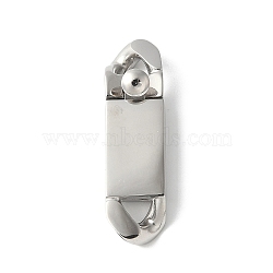 316 Surgical Stainless Steel Box Clasps, Stainless Steel Color, 30.5x8.5x4.5mm, Hole: 3.5x3.5mm(STAS-H234-04P-01)