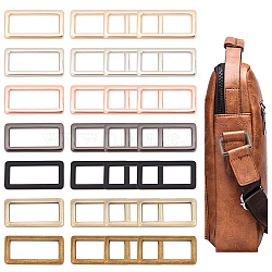 WADORN 28Pcs 7 Colors Zinc Alloy Slider Buckles, Adjustable Buckle Fasteners, for Strap Leathercraft Bag Belt, Rectangle, Mixed Color, 39x19.5x4mm, 4pcs/color(FIND-WR0010-72)