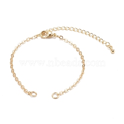 Brass Cable Chain Bracelet Makings, with Jump Rings and Lobster Claw Clasps, Real 18K Gold Plated, 6-3/8 inch(16.3cm)(X-AJEW-JB00931)