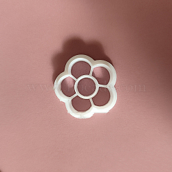 Plastic Plasticine Tools, Clay Cutters, Modeling Tools, Flower, WhiteSmoke, 4.5x4.5cm(FIND-PW0021-26B)