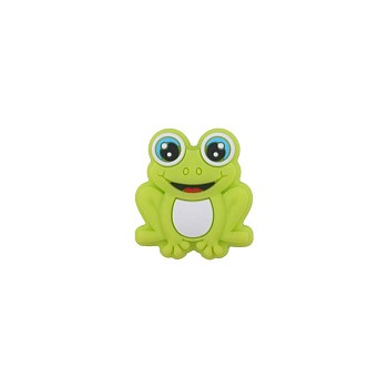 Frog Silicone Beads, Chewing Beads For Teethers, DIY Nursing Necklaces Making, Green Yellow, 30.5x25x9mm, Hole: 2mm