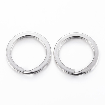 304 Stainless Steel Split Key Rings, Stainless Steel Color, Inner Diameter: 25mm, 30x2.5mm