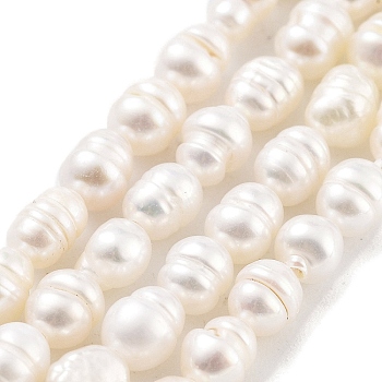 Natural Cultured Freshwater Pearl Beads Strands, Grade A+, Rice, Snow, 3.5~4mm, Hole: 0.5mm, about 34pcs/strand, 7.09''(18cm)