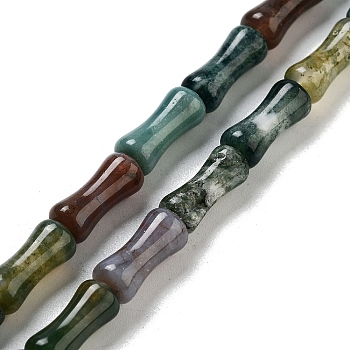 Natural Indian Agate Beads Strands, Bamboo Joint, 12x5x4mm, Hole: 1mm, about 32pcs/strand, 15.35''(39cm)