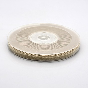 Polyester Velvet Ribbon for Gift Packing and Festival Decoration, Tan, 1/8 inch(4mm), about 100yards/roll(91.44m/roll)